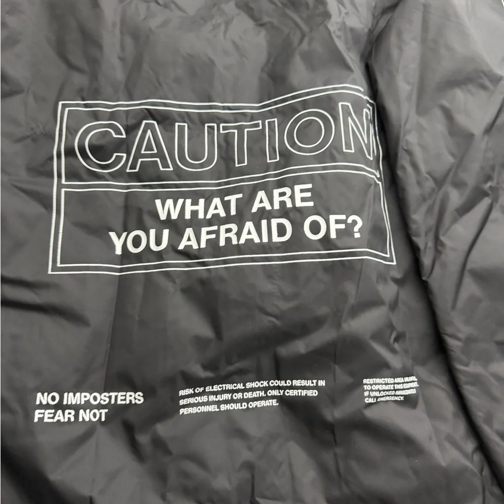 Honor The Gift Black Coach Jacket Graphic‎ Print Nylon Windbreaker Medium